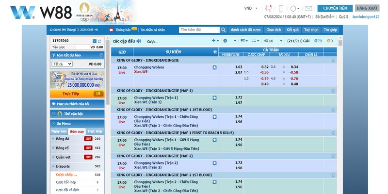 W88 Esports: Sảnh game trực tuyến thu hút nhiều game thủ 5 Tham gia cá cược thể thao điện tử tại W88 đơn giản tiện lợi chỉ với vài bước